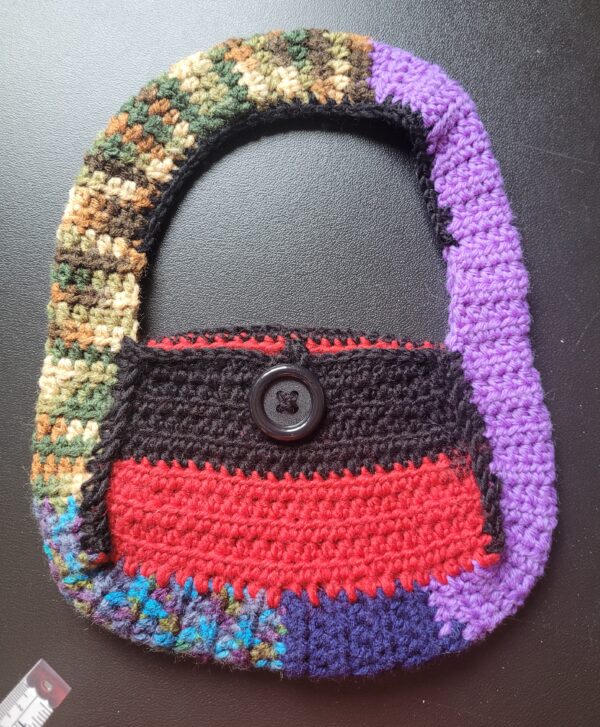 Scrap yarn bag/purse 9"x6"