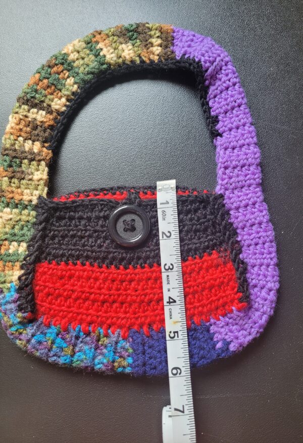 Scrap yarn bag/purse 9"x6" - Image 3