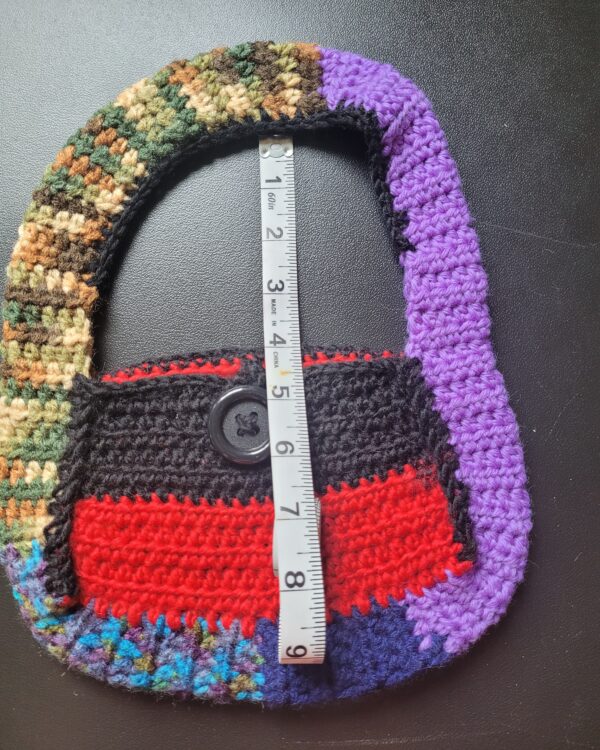 Scrap yarn bag/purse 9"x6" - Image 4
