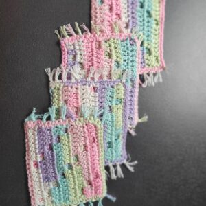 Set of 4 coasters/rectangle, pastel