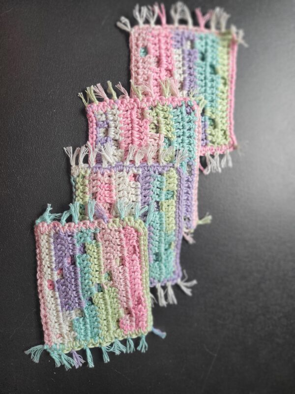 Set of 4 coasters/rectangle, pastel