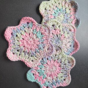 Set of 4 coaster/flower, pastel