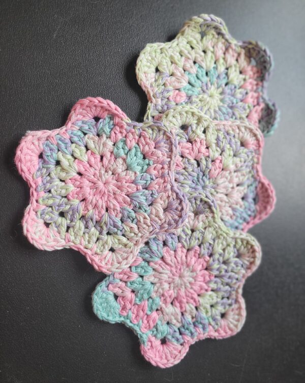 Set of 4 coaster/flower, pastel
