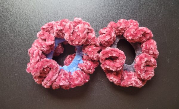 Scrunchies/pink & blue, pink & gray