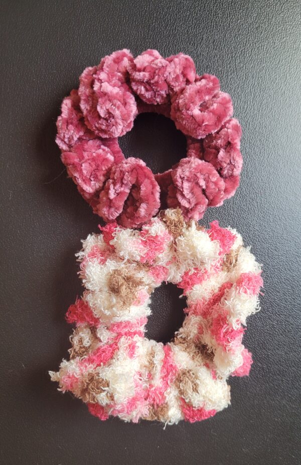 Scrunchies/pink & pink, white & brown