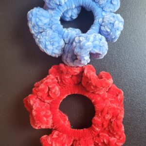 Red & blue scrunchies