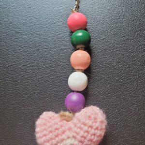 Heart & beads keychain