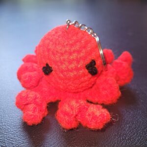 Octopus keychain/bright red