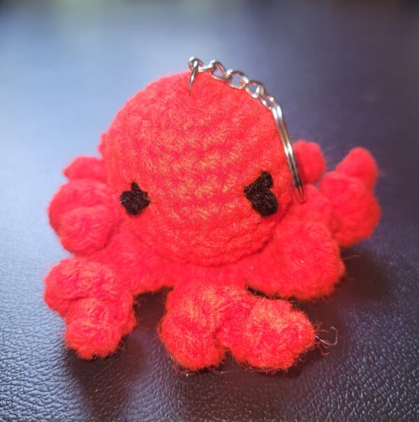 Octopus keychain/bright red
