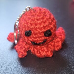 Octopus keychain/dark red
