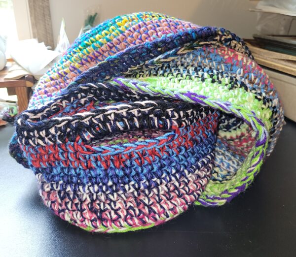Set of 3 scrap yarn baskets