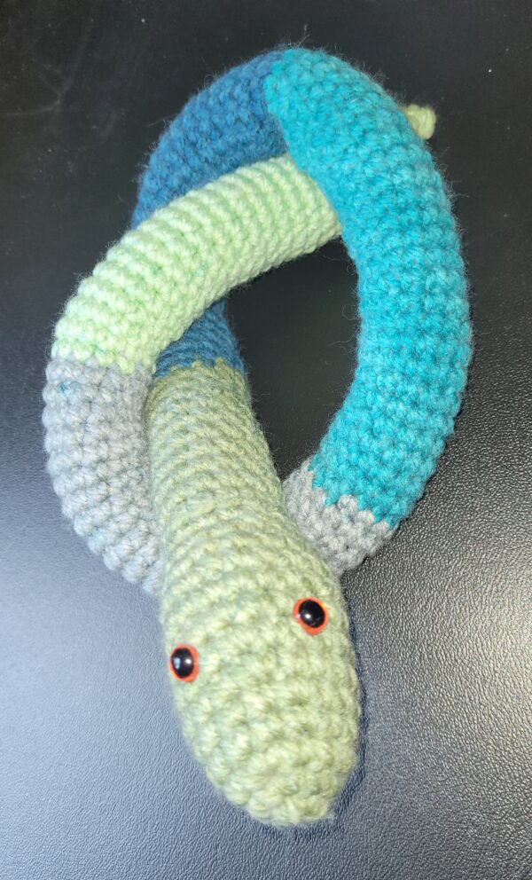 Snake/green, blue, gray/35"
