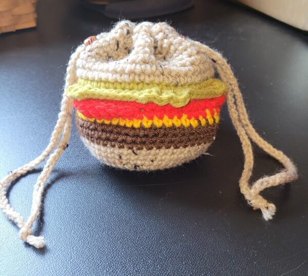 Small hamburger drawstring bag/5"