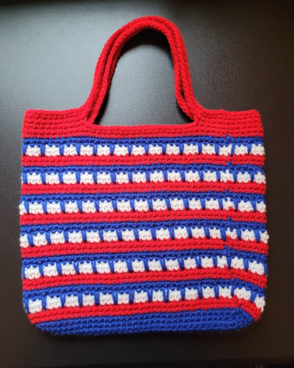 Red, white & blue tote bag 12" x 10"