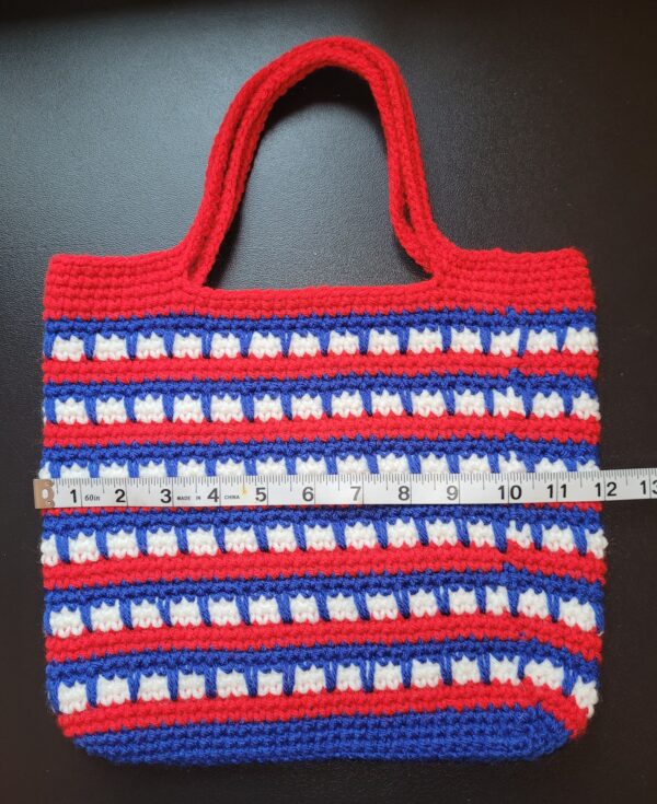 Red, white & blue tote bag 12" x 10" - Image 2