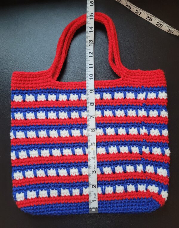 Red, white & blue tote bag 12" x 10" - Image 3