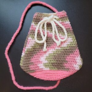 Backpack style bag/pink camo/9"x10"