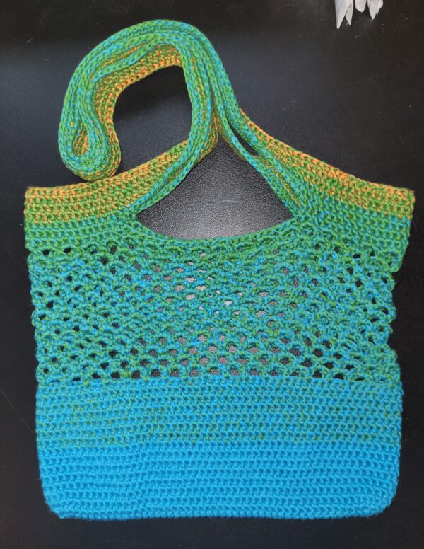 Market bag/blue, green, yellow/12.5"x9.5"