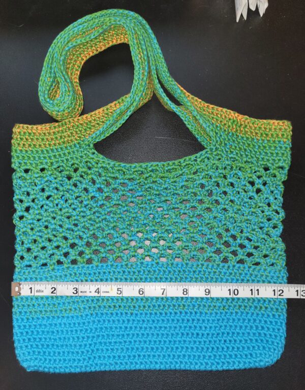 Market bag/blue, green, yellow/12.5"x9.5" - Image 2