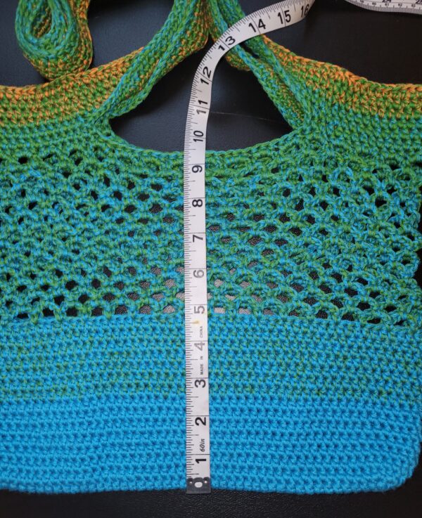 Market bag/blue, green, yellow/12.5"x9.5" - Image 3